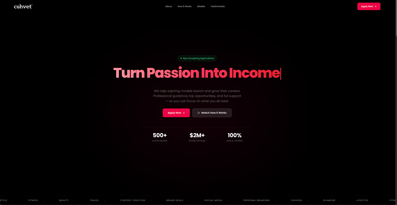 Hero section of the creatorsclb | cuhvet website